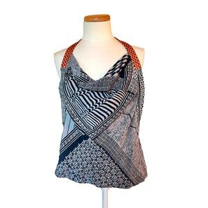 Dries Van Noten Asymmetrical Gray Black Tank Top